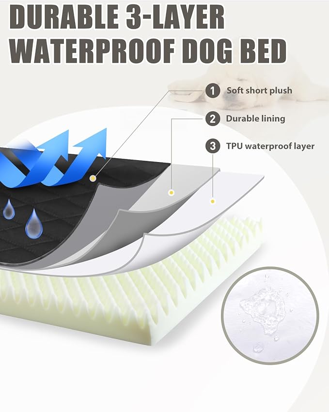 Orthopedic Dog Beds Large Sized Dog Waterproof Pet Kennel Pad - Image 5