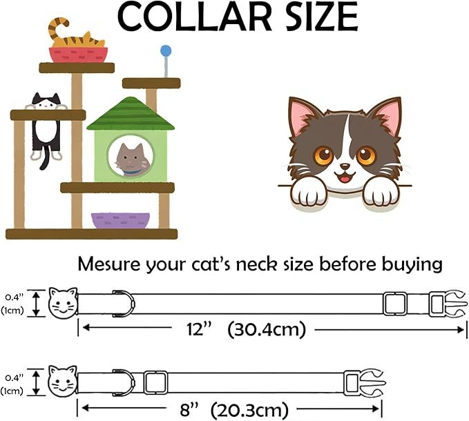 Elegant little tail 2 Pack Cat Collar-Pink Strip Cotton Breakaway Cat Collars - Image 7