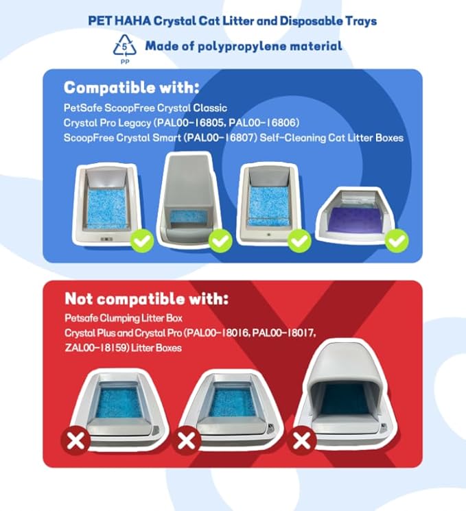 Crystal Cat Litter and Disposable Litter Trays 3 Sets Compatible - Image 2