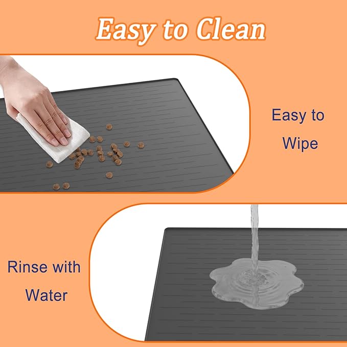 40"x30" XXL Silicone Dog Feeding Mat, 1.5MM Extra Thick Dog Bowl Mat - Image 6