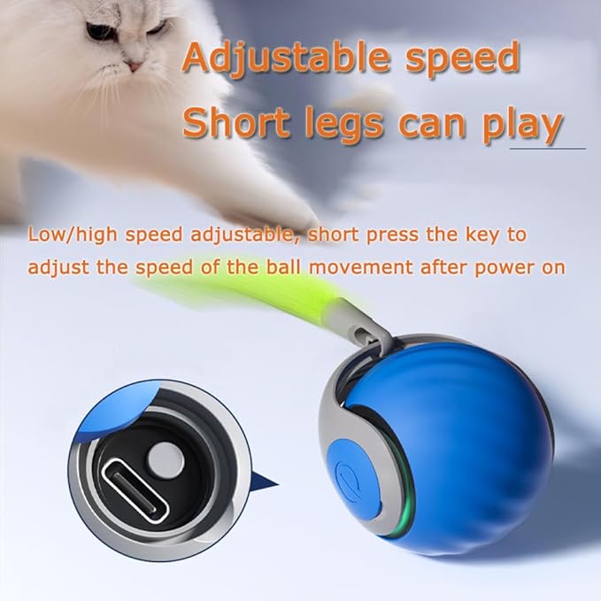 Interactive Cat Toy Ball, Speedy Tail2.0 Cat Toy, Automatic Interactive Cat Toys - Image 2