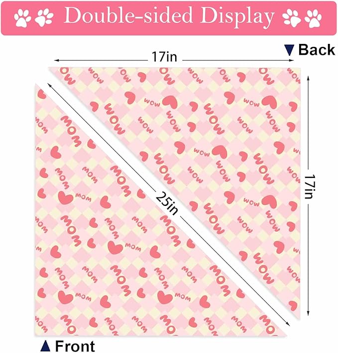 Mother Day Dog Bandanas, I Love Mom Dog Scarf, Accessories - Image 3