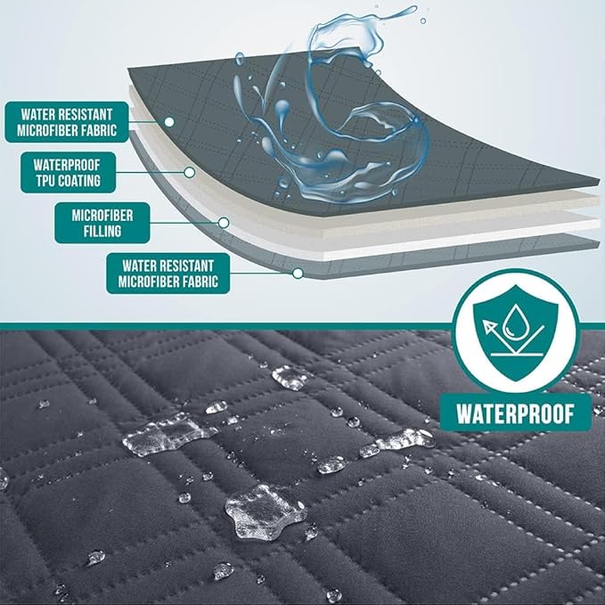PetAmi Waterproof Couch Cover for Dogs, Reversible Furniture Cover Sofa - Image 3
