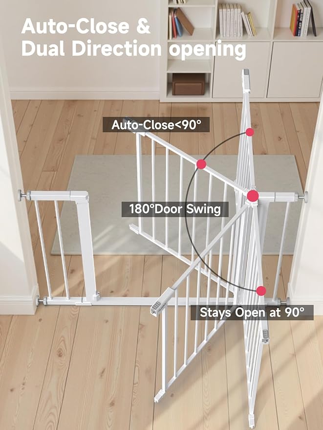 36" Extra Tall Baby Gate for Stairs, 29.5-40.5" Wide Dog Gate for Doorways - Image 2