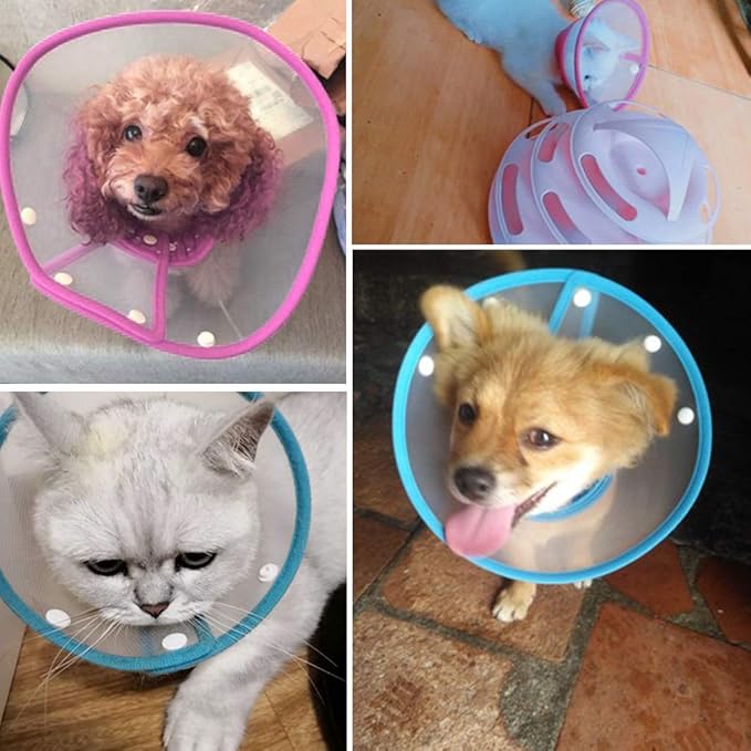 Pet Cone Recovery Dog Cone Adjustable Dog Collar Clear Padded Collar - Image 5