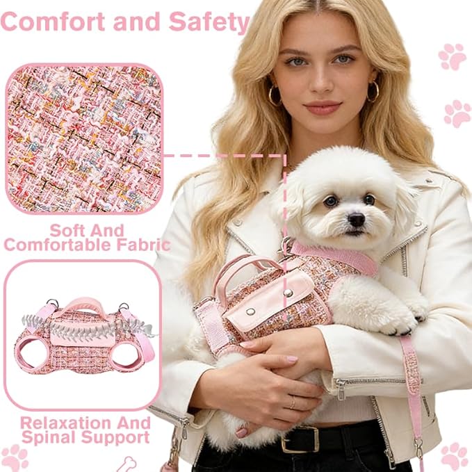 Dog Lift Harness Backpack for Small Dogs Cats, Adjustable Straps Dog Sling - Image 7
