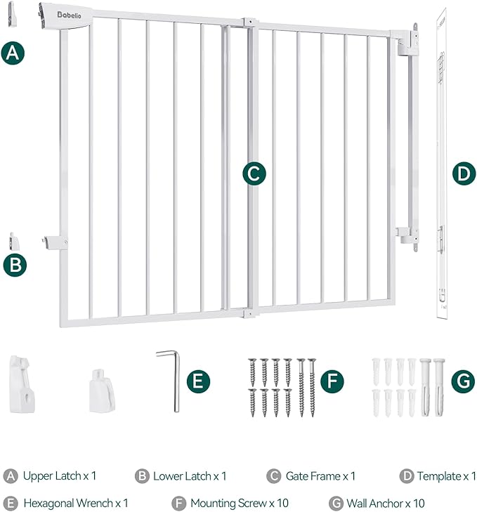 Babelio 29.7-46.5" No Bottom Bar Baby/Dog Gate - Image 8