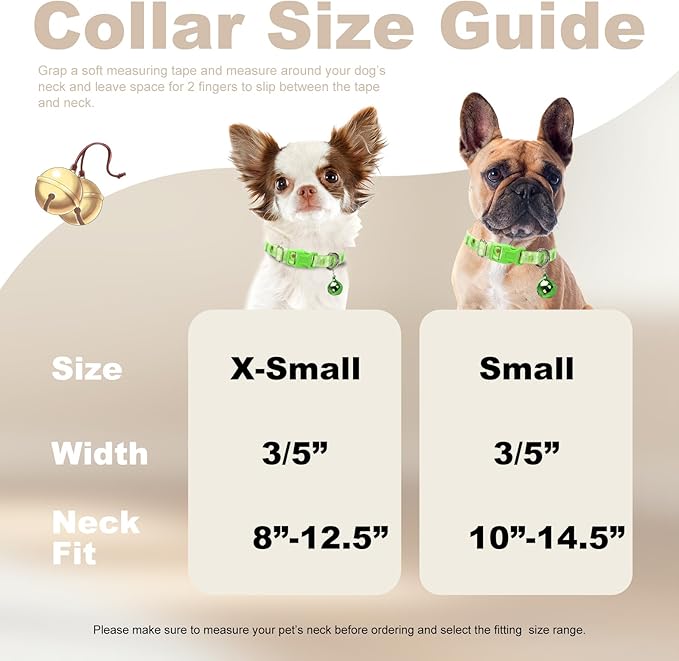 XS Dog Collar with Bell- Durable Nylon Collar - Image 4