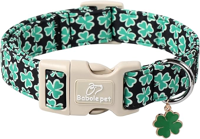 St Patricks Day Dog Collar for Large Dogs by Babolepet