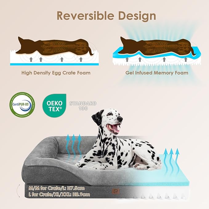 EHEYCIGA Orthopedic XL Dog Bed for Large Sized Dog, Waterproof Liner & Washable - Image 2