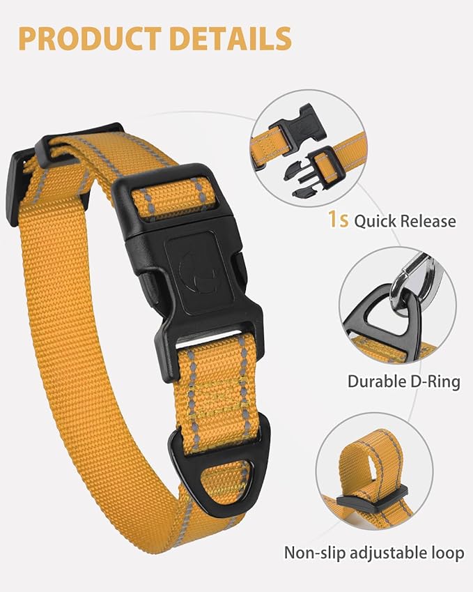 Joytale Reflective Dog Collar, Adjustable Nylon Pet Collar - Image 4
