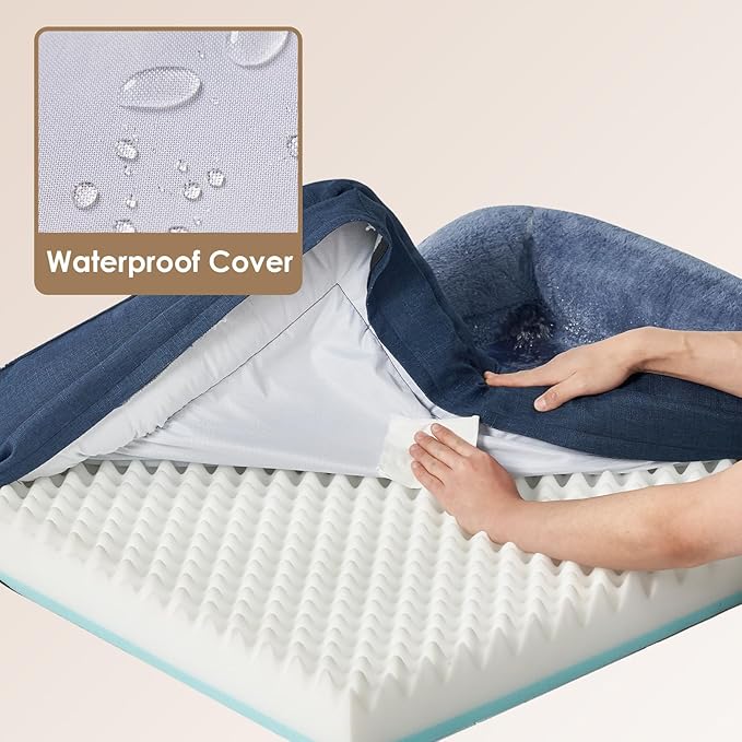 EHEYCIGA Orthopedic Dog Bed for Medium Dog, Waterproof Liner & Washable - Image 4