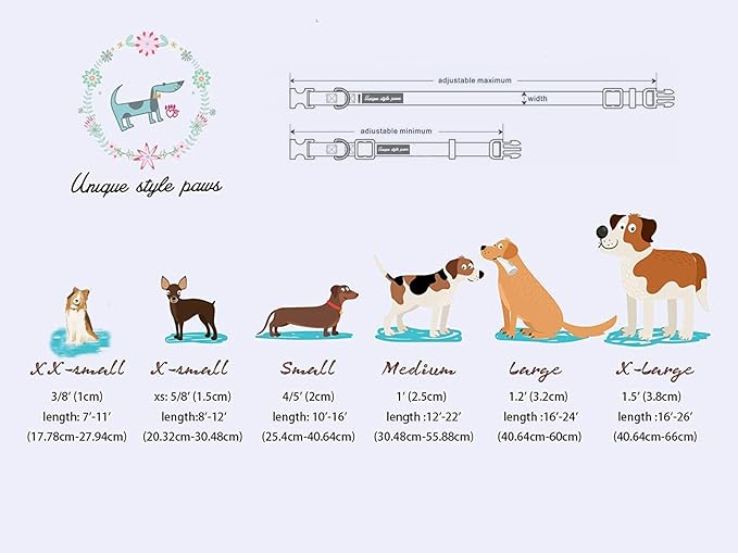 Unique style paws Dog Collar Metal Buckle Blue Plaid Collar Gift Durable Cute - Image 6