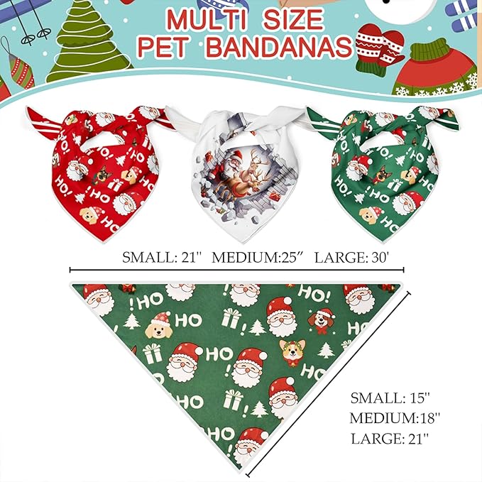 Christmas Dog Bandanas Santa Claus Dogs Scarf - Image 2