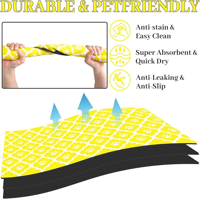 Dog Food Mat 17X30 Inch Pet Feeding Absorbent Mats - Image 2