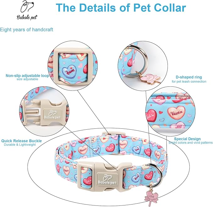 Valentines Dog Collar for Medium Dogs - Image 3