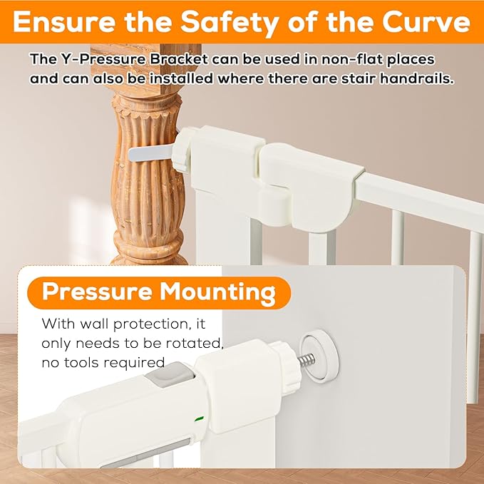 29.5-46" Magnetic Baby Gate for Stairs, Baby Safety Essentials, Auto Close Gate - Image 7