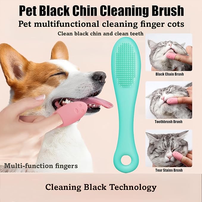 6pcs Dog Bath Brush & Finger Toothbrush Set - Image 2