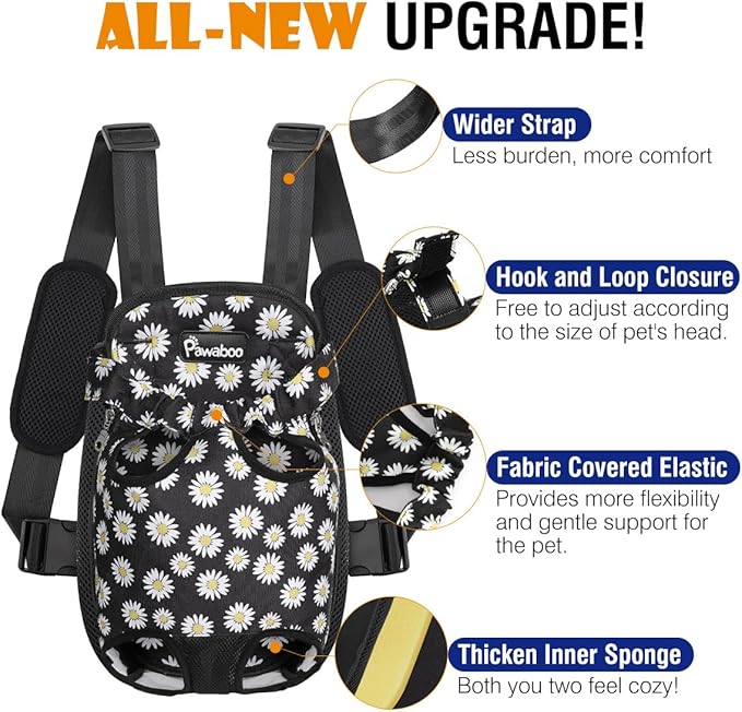 Pawaboo Adjustable Dog Carrier Purses, Pet Front Cat Travel Bag Dog Carrier - Image 4