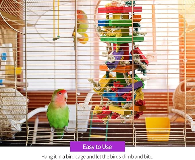RUBY.Q Large Parrot Toy, 20in Bird Parrot Toy, African Grey and a Variety of - Image 6