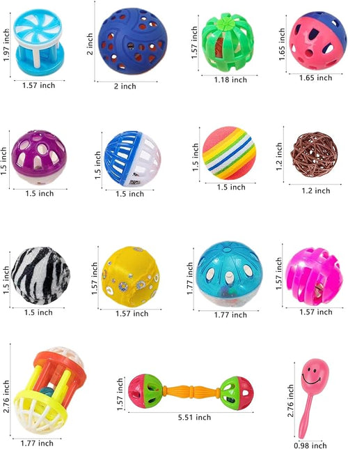 18-Pack Bird Toys Set for Parrots & Small Birds – Colorful Plastic & Rattan - Image 2
