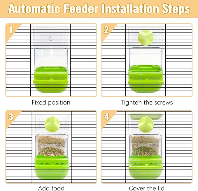BNOSDM No Mess Bird Cage Feeders Automatic Bird Feeder Parrot Cage Accessories - Image 6