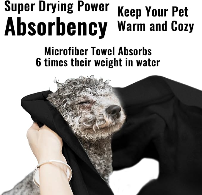 Microfiber Dog Towels for Drying Dogs, Super Absorbent and Soft Pet Towel - Image 4