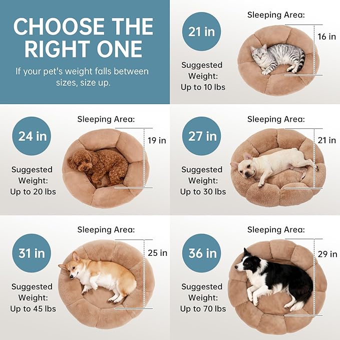 OhGeni 20 inches Calming Donut Dog & Cat Bed - Image 6