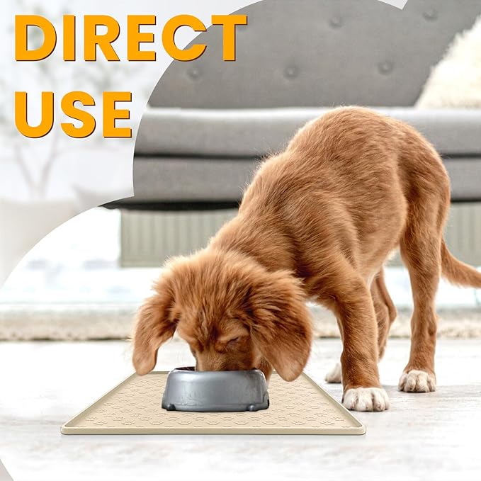 Ptlom Pet Placemat for Dog and Cat, Waterproof Non-Slip Silicone Feeding Bowl - Image 3