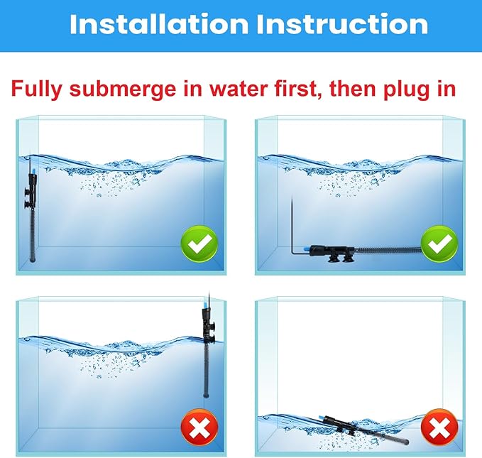 AQUANEAT Aquarium Heater, 300W Fish Tank Heater, Adjustable Submersible Water - Image 4