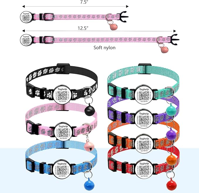 2 Pack Smart Safety Breakaway Cat Collar | QR Code Tag Stores All Vital Info - Image 3