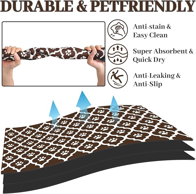 Dog Food Mat 12X20 Inch Pet Feeding Absorbent Mats - Image 2