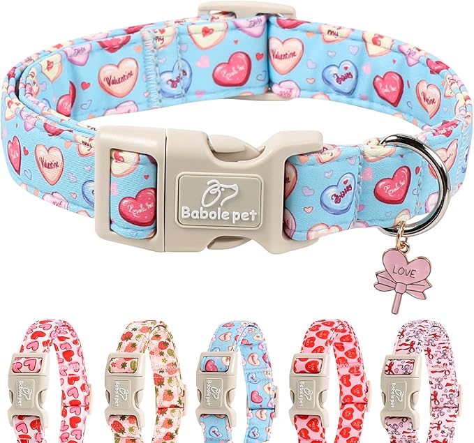 Valentines Dog Collar for Medium Dogs by Babolepet