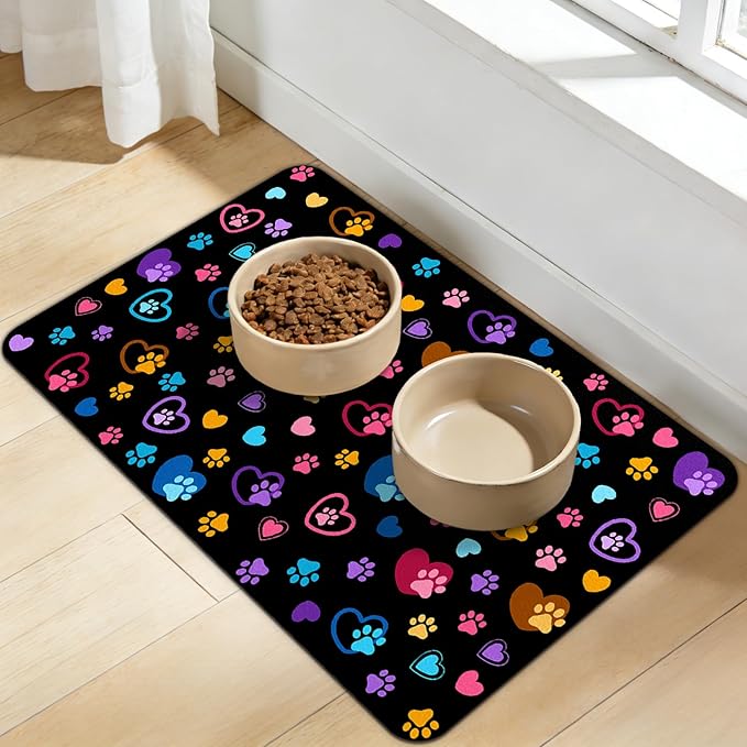 Dog Food Mat for Bowls, Absorbent Quick Dry Dog Cat Mats for Food and Water - Image 9
