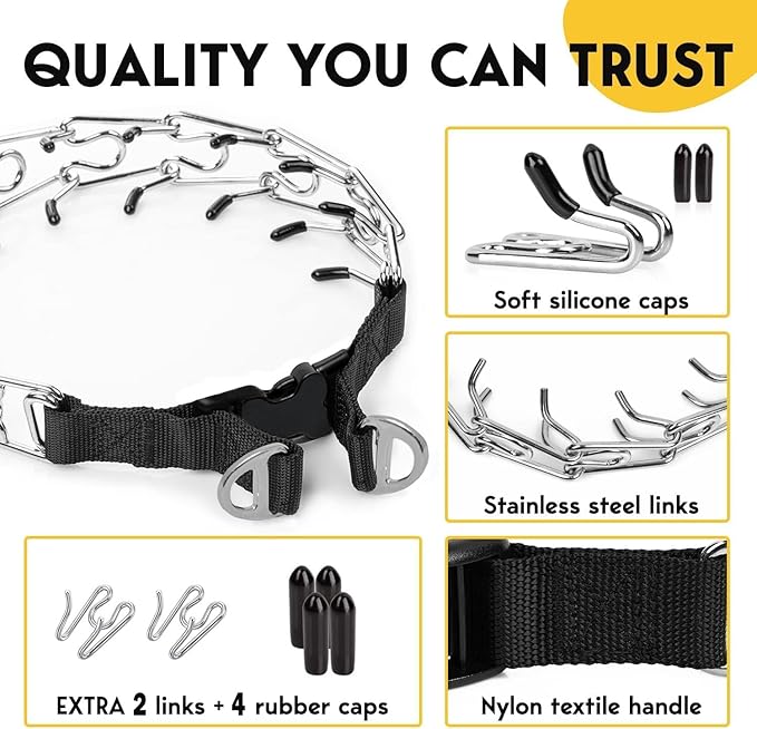 PetJett Prong Collar for Dogs Training Collar Adjustable Choke Collar Quick - Image 4