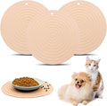 Fhiny 3PCS Silicone Pet Food Mat, 9.5" Round Waterproof Non-Slip Dog Cat Bowl by Fhiny