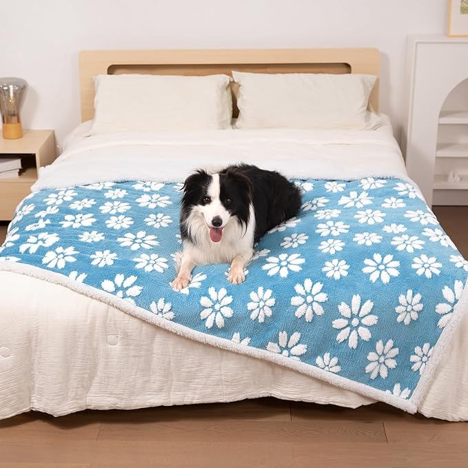 Waterproof Blanket for Dog Puppy Cat, Cute 3D Textured Flower Dog Blanket for - Image 6