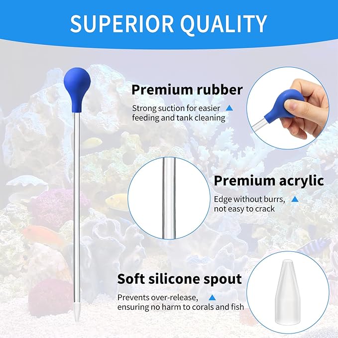 2 Pcs 18.5 in Long Pipette for Fish Tank Coral Food Feeder Long Syringe - Image 4