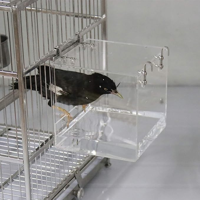 Big Bird Bath Cage, Cleaning Pet Supplies Cockatiel Bird Bathtub - Image 5