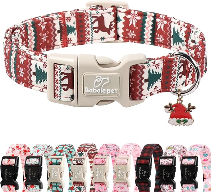 Christmas Dog Collar for Medium Dogs by Babolepet