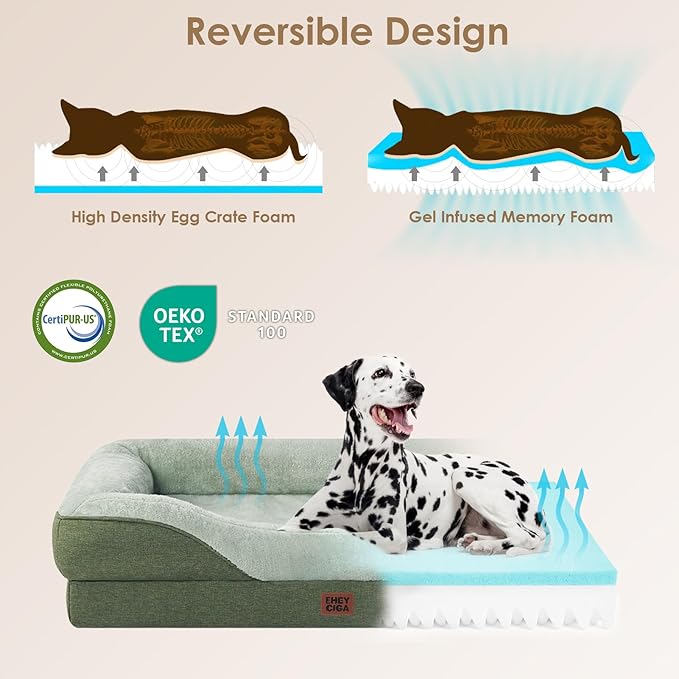EHEYCIGA Orthopedic Dog Bed for Medium Dog, Waterproof Liner & Washable - Image 2