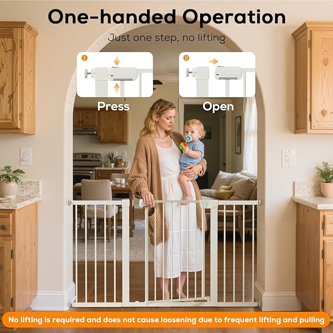 29.5-59.8" Magnetic Baby Gate for Stairs, Baby Safety Essentials, Auto Close - Image 8