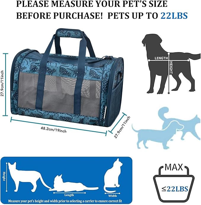 Soft-Sided Kennel Pet Carrier for Small Dogs, Airline Approved Cat Carriers Dog - Image 3