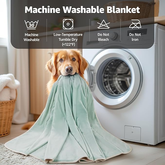 LOOBANI Waterproof Blanket for Bed: Reversible Soft Flannel Queen Bed Blanket - Image 9