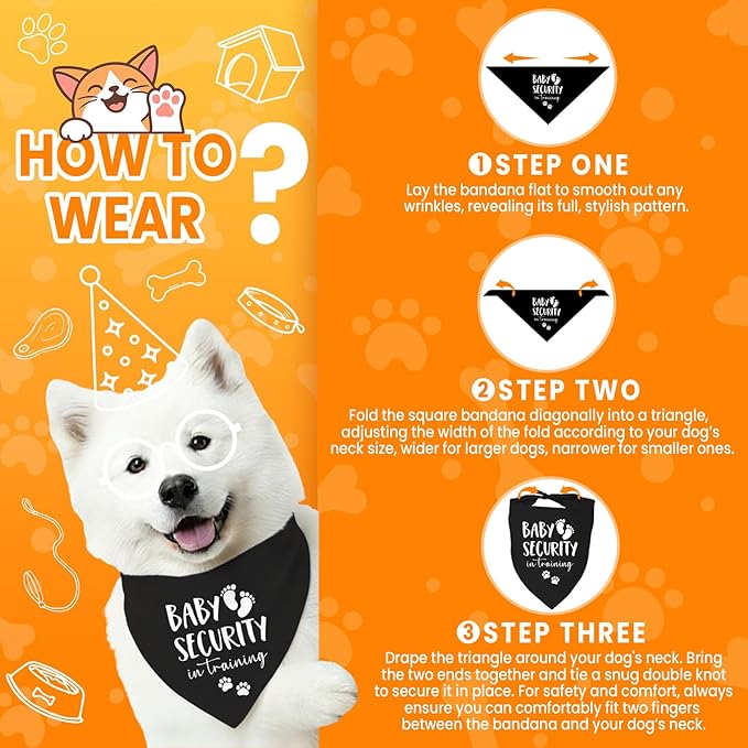 Baby Security in Training Dog Bandana Pet Scarf Pregnancy Announcement Dog - Image 4