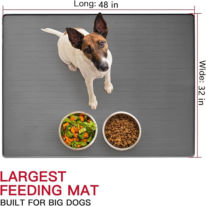 48" x 32" XXXL Largest Pet Food Mat, Silicone Dog Mats - Image 2