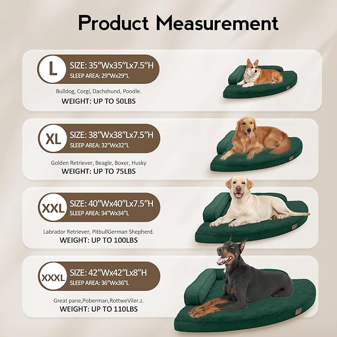 Large Orthopedic Dog Bed with Sides XXXL Dog Beds with Removable Washable Cover - Image 6