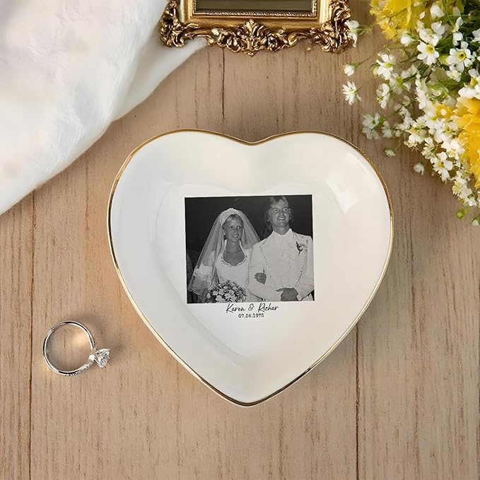 Custom Photo Ring Dish, Personalized Polaroid Picture Trinket Tray, Wedding - Image 6