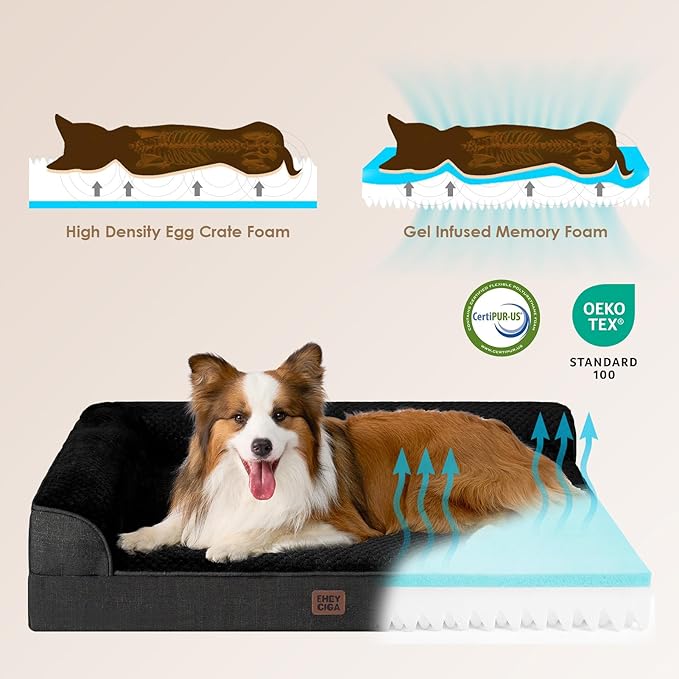 EHEYCIGA Memory Foam Dog Bed Large Size Dogs, Orthopedic Dog Bed Large - Image 4