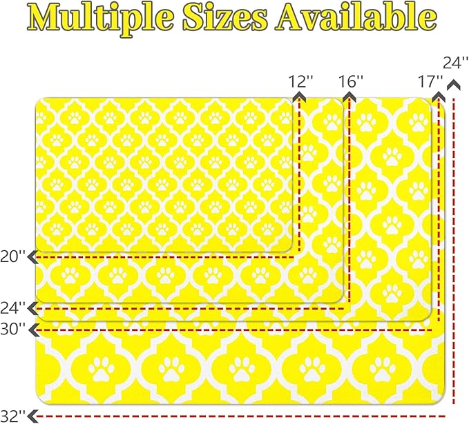 Dog Food Mat 24X32 Inch Pet Feeding Absorbent Mats - Image 4